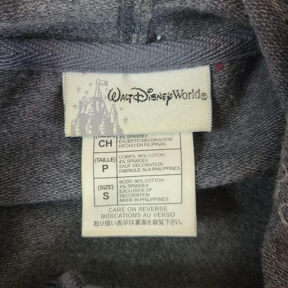 Disney Charcoal Hoodie with Embroidered Tinkerbell Womens S - Picture 3 of 3